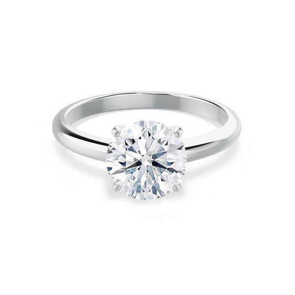 GRACE - Round Moissanite 9k White Gold Solitaire Ring Engagement Ring Lily Arkwright
