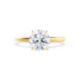 GRACE - Round Moissanite 18k Yellow Gold Solitaire Ring Engagement Ring Lily Arkwright