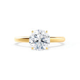 GRACE - Round Natural Diamond 18k Yellow Gold Solitaire Ring Engagement Ring Lily Arkwright