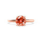 GRACE - Chatham Lab Grown Padparadscha Sapphire Solitaire 18k Rose Gold Engagement Ring Lily Arkwright