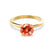 GRACE - Chatham Lab Grown Padparadscha Sapphire Solitaire 18k Yellow Gold Engagement Ring Lily Arkwright