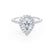 HARLOW - Pear Moissanite & Diamond Platinum Halo Engagement Ring Lily Arkwright