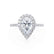 HARLOW - Pear Moissanite & Diamond 18k White Gold Halo Engagement Ring Lily Arkwright