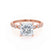 HOPE - Princess Moissanite & Diamond 18k Rose Gold Vintage Shoulder Set Engagement Ring Lily Arkwright