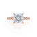 HOPE - Princess Moissanite & Diamond 18k Rose Gold Vintage Shoulder Set Engagement Ring Lily Arkwright