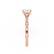 HOPE - Princess Moissanite & Diamond 18k Rose Gold Vintage Shoulder Set Engagement Ring Lily Arkwright