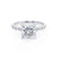 HOPE - Princess Moissanite & Diamond Platinum Vintage Shoulder Set Engagement Ring Lily Arkwright