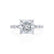 HOPE - Princess Moissanite & Diamond 18k White Gold Vintage Shoulder Set Engagement Ring Lily Arkwright