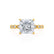 HOPE - Princess Moissanite & Diamond 18k Yellow Gold Vintage Shoulder Set Engagement Ring Lily Arkwright