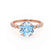 HOPE - Chatham® Round Aqua Spinel 18k Rose Gold Shoulder Set Ring Engagement Ring Lily Arkwright