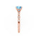 HOPE - Chatham® Round Aqua Spinel 18k Rose Gold Shoulder Set Ring Engagement Ring Lily Arkwright