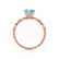 HOPE - Chatham® Round Aqua Spinel 18k Rose Gold Shoulder Set Ring Engagement Ring Lily Arkwright