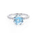HOPE - Chatham® Round Aqua Spinel 18k White Gold Shoulder Set Ring Engagement Ring Lily Arkwright