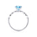HOPE - Chatham® Round Aqua Spinel 18k White Gold Shoulder Set Ring Engagement Ring Lily Arkwright