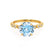 HOPE - Chatham® Round Aqua Spinel 18k Yellow Gold Shoulder Set Ring Engagement Ring Lily Arkwright