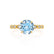 HOPE - Chatham® Round Aqua Spinel 18k Yellow Gold Shoulder Set Ring Engagement Ring Lily Arkwright