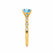 HOPE - Chatham® Round Aqua Spinel 18k Yellow Gold Shoulder Set Ring Engagement Ring Lily Arkwright