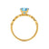 HOPE - Chatham® Round Aqua Spinel 18k Yellow Gold Shoulder Set Ring Engagement Ring Lily Arkwright
