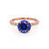 HOPE - Round Blue Sapphire 18k Rose Gold Shoulder Set Ring Engagement Ring Lily Arkwright
