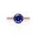HOPE - Round Blue Sapphire 18k Rose Gold Shoulder Set Ring Engagement Ring Lily Arkwright