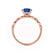 HOPE - Round Blue Sapphire 18k Rose Gold Shoulder Set Ring Engagement Ring Lily Arkwright