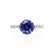 HOPE - Round Blue Sapphire 950 Platinum Shoulder Set Ring Engagement Ring Lily Arkwright