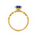 Hope round cut chatham blue sapphire lab diamond engagement ring 18k yellow gold classic marquise shoulder set Lily Arkwright 