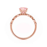 HOPE - Chatham® Round Champagne Sapphire 18k Rose Gold Shoulder Set Ring Engagement Ring Lily Arkwright