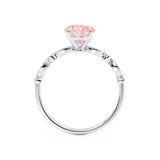 HOPE - Chatham® Round Champagne Sapphire 950 Platinum Shoulder Set Ring Engagement Ring Lily Arkwright