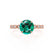 HOPE - Round Emerald 18k Rose Gold Shoulder Set Ring Engagement Ring Lily Arkwright