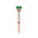 HOPE - Round Emerald 18k Rose Gold Shoulder Set Ring Engagement Ring Lily Arkwright