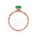 HOPE - Round Emerald 18k Rose Gold Shoulder Set Ring Engagement Ring Lily Arkwright