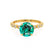 HOPE - Round Emerald 18k Yellow Gold Shoulder Set Ring Engagement Ring Lily Arkwright