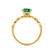 HOPE - Round Emerald 18k Yellow Gold Shoulder Set Ring Engagement Ring Lily Arkwright