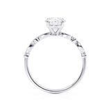 HOPE - Princess Moissanite & Diamond Platinum Vintage Shoulder Set Engagement Ring Lily Arkwright