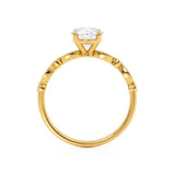 HOPE - Princess Moissanite & Diamond 18k Yellow Gold Vintage Shoulder Set Engagement Ring Lily Arkwright