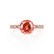 HOPE - Round Padparadscha 18k Rose Gold Shoulder Set Ring Engagement Ring Lily Arkwright