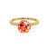 HOPE - Round Padparadscha 18k Yellow Gold Shoulder Set Ring Engagement Ring Lily Arkwright