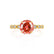 HOPE - Round Padparadscha 18k Yellow Gold Shoulder Set Ring Engagement Ring Lily Arkwright