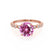 HOPE - Round Pink Sapphire 18k Rose Gold Shoulder Set Ring Engagement Ring Lily Arkwright