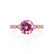 HOPE - Round Pink Sapphire 18k Rose Gold Shoulder Set Ring Engagement Ring Lily Arkwright