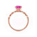 HOPE - Round Pink Sapphire 18k Rose Gold Shoulder Set Ring Engagement Ring Lily Arkwright