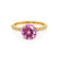 HOPE - Round Pink Sapphire 18k Yellow Gold Shoulder Set Ring Engagement Ring Lily Arkwright