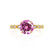 HOPE - Round Pink Sapphire 18k Yellow Gold Shoulder Set Ring Engagement Ring Lily Arkwright