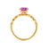 HOPE - Round Pink Sapphire 18k Yellow Gold Shoulder Set Ring Engagement Ring Lily Arkwright