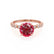 HOPE - Round Ruby 18k Rose Gold Shoulder Set Ring Engagement Ring Lily Arkwright