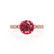 HOPE - Round Ruby 18k Rose Gold Shoulder Set Ring Engagement Ring Lily Arkwright