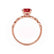 HOPE - Round Ruby 18k Rose Gold Shoulder Set Ring Engagement Ring Lily Arkwright