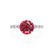 Hope white gold marquise shoulder set milgrain detail Chatham round ruby diamond engagement ring Lily Arkwright 