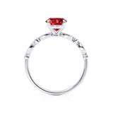 HOPE - Round Ruby 950 Platinum Shoulder Set Ring Engagement Ring Lily Arkwright